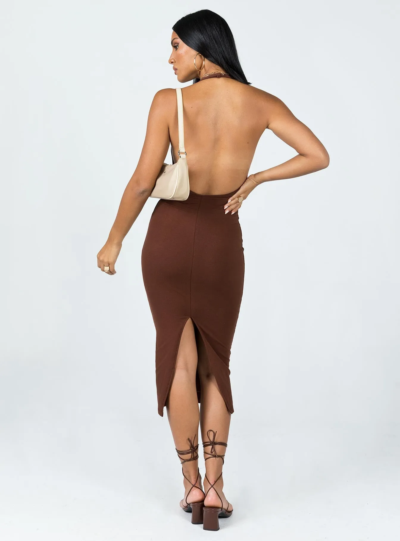 Aditya Midi Dress Brown