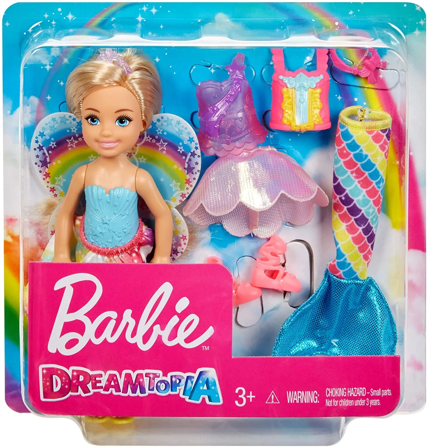 Barbie Rainbow Cove Chelsea Dress Up Doll with 3 Outfits