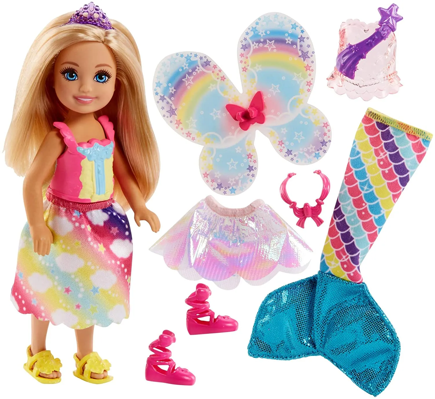 Barbie Rainbow Cove Chelsea Dress Up Doll with 3 Outfits