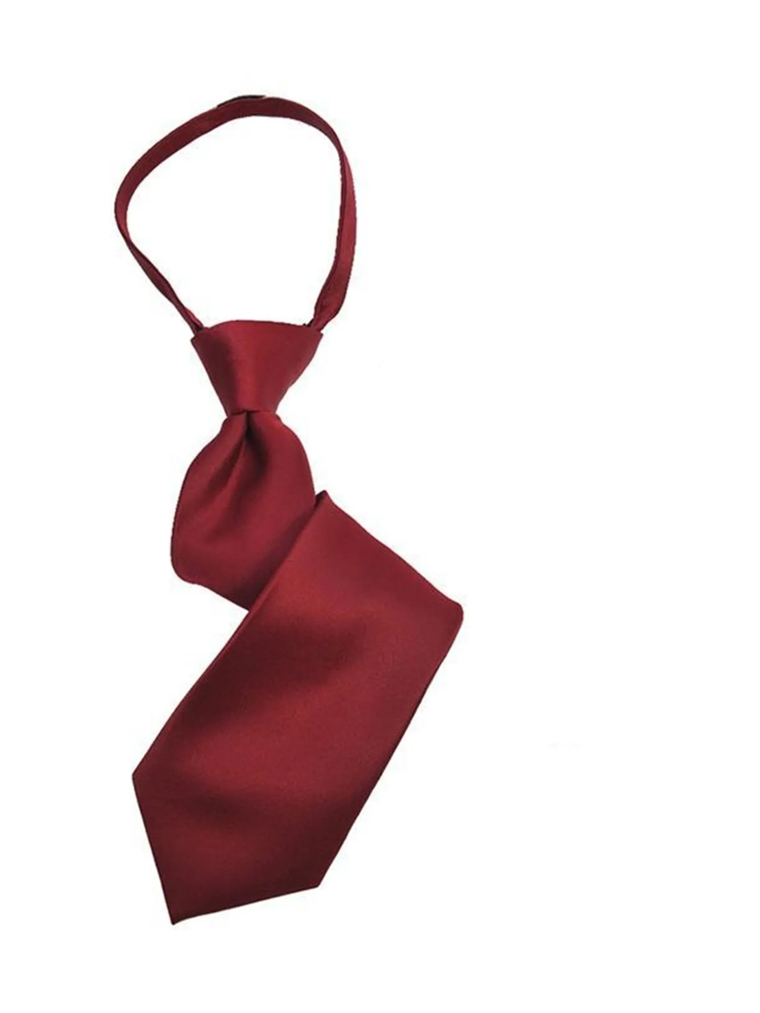 Boy's Solid Color Pre-tied Zipper Neck Tie