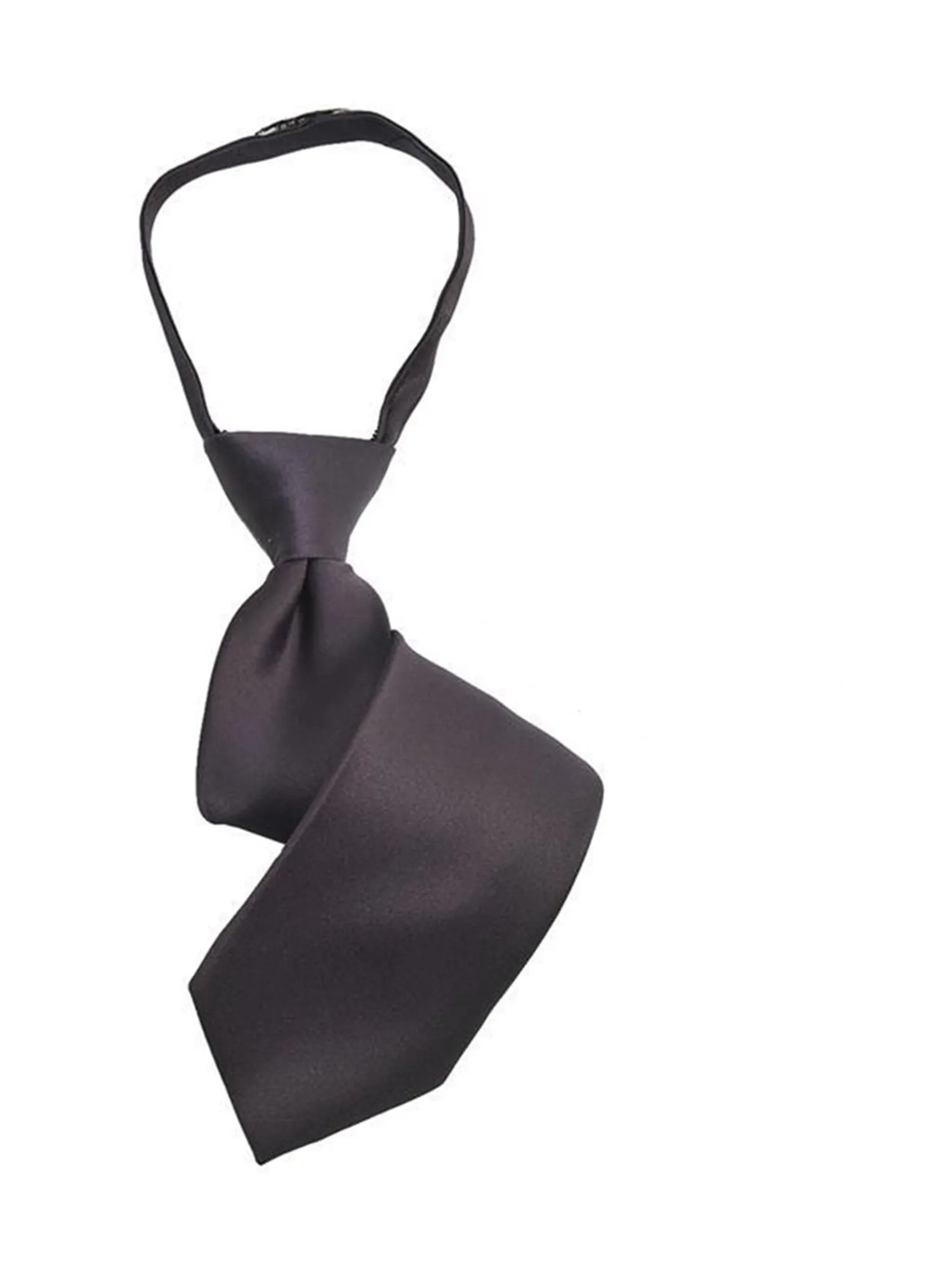 Boy's Solid Color Pre-tied Zipper Neck Tie