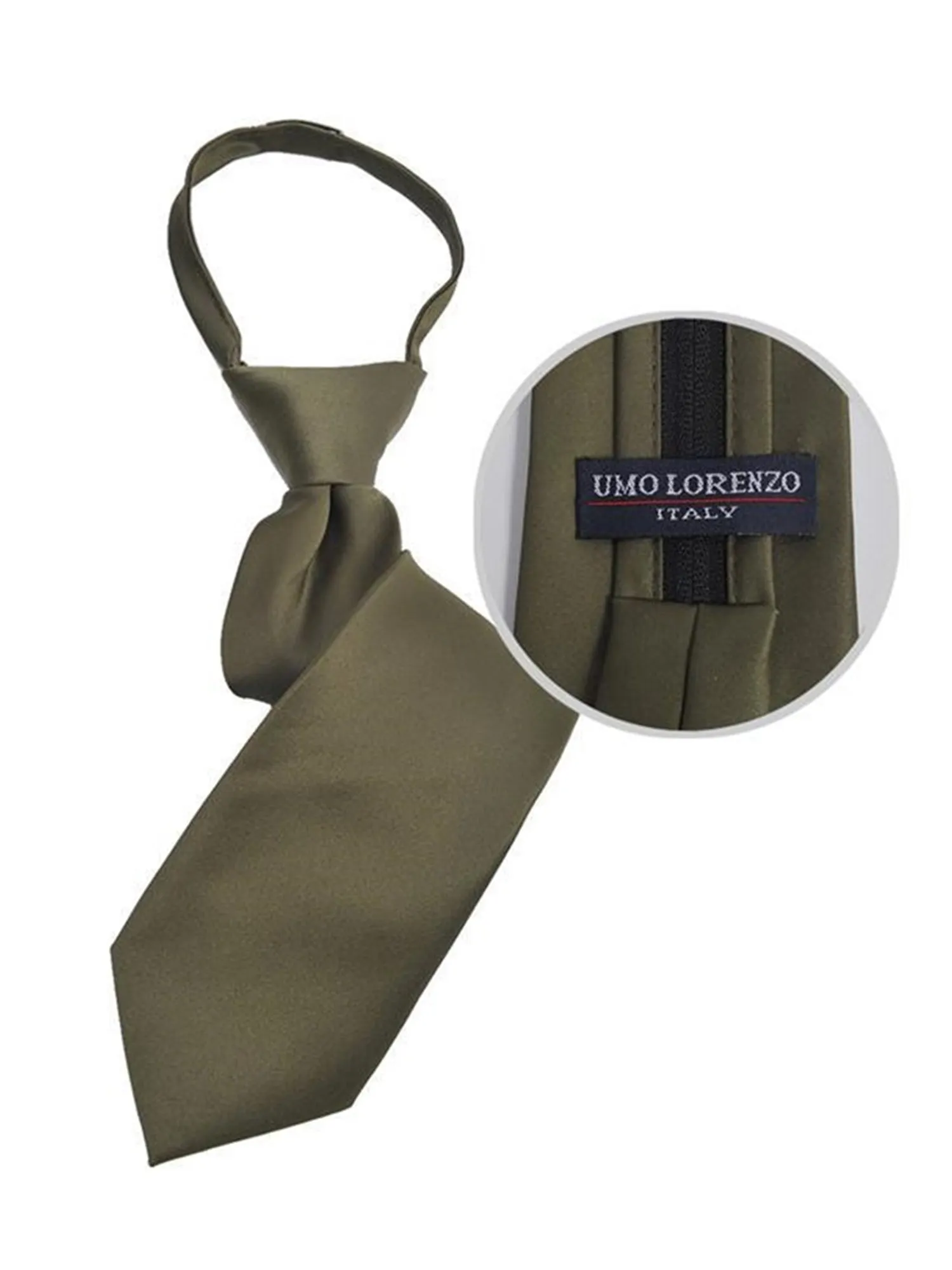 Boy's Solid Color Pre-tied Zipper Neck Tie