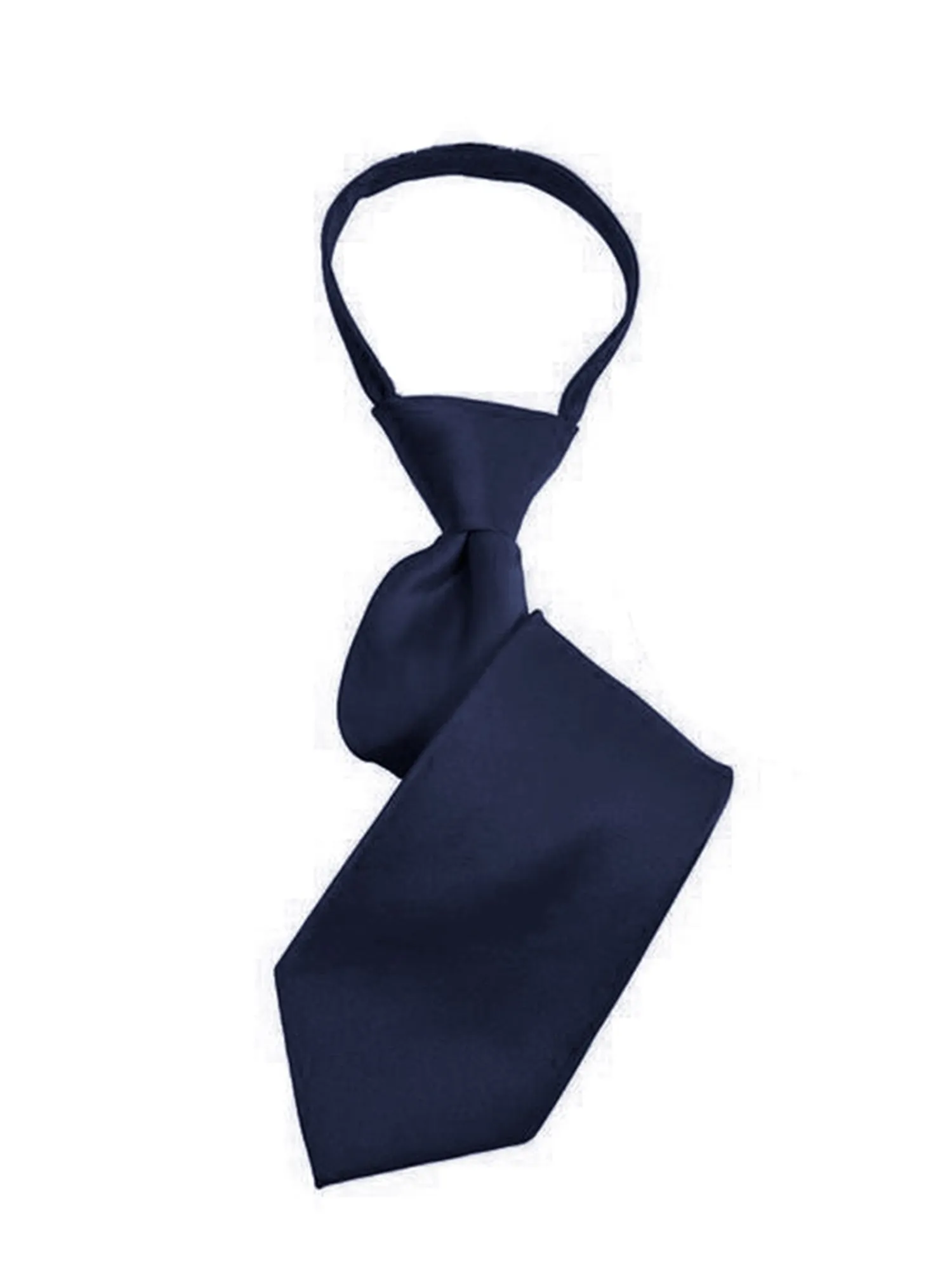 Boy's Solid Color Pre-tied Zipper Neck Tie