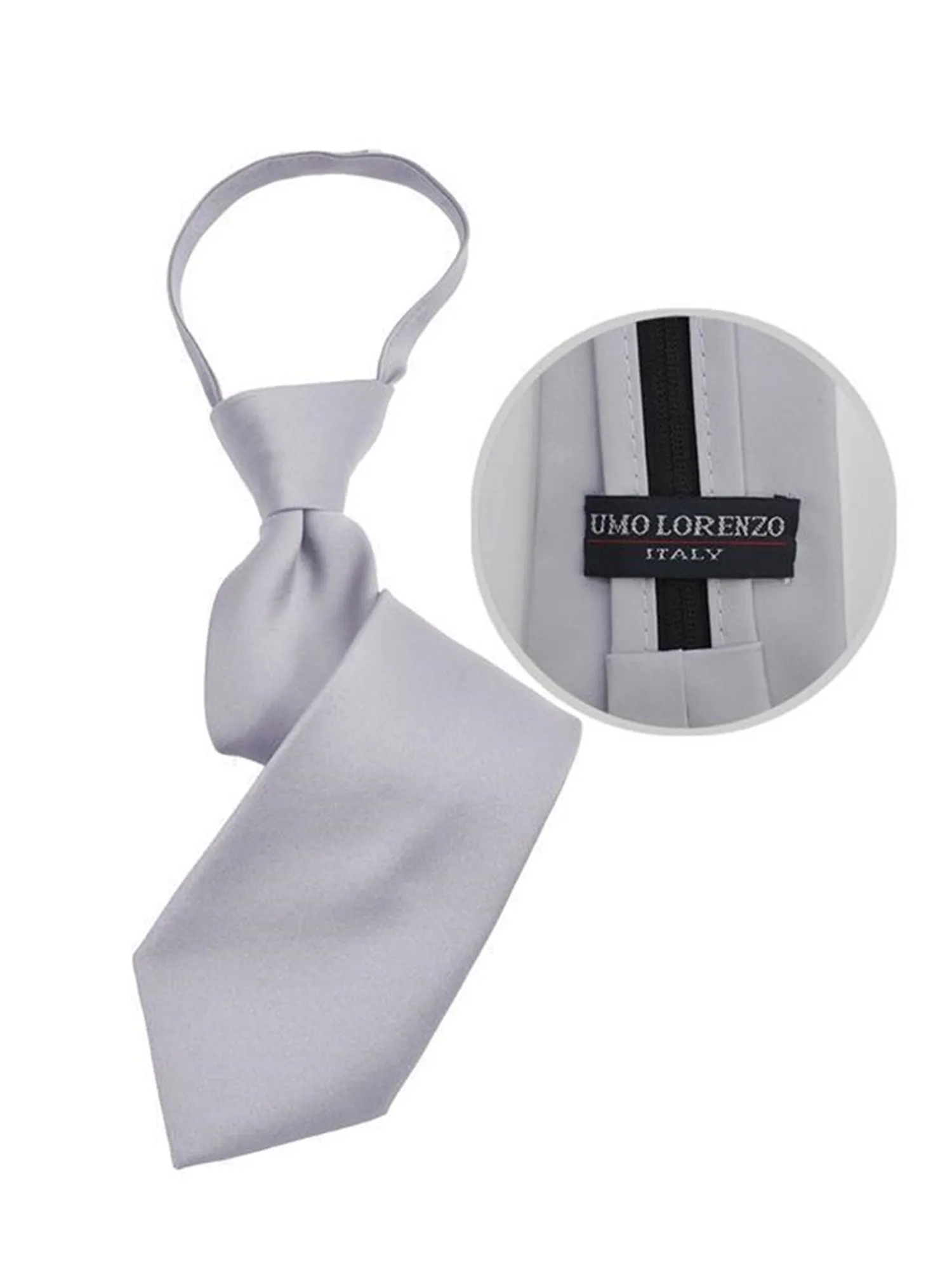 Boy's Solid Color Pre-tied Zipper Neck Tie