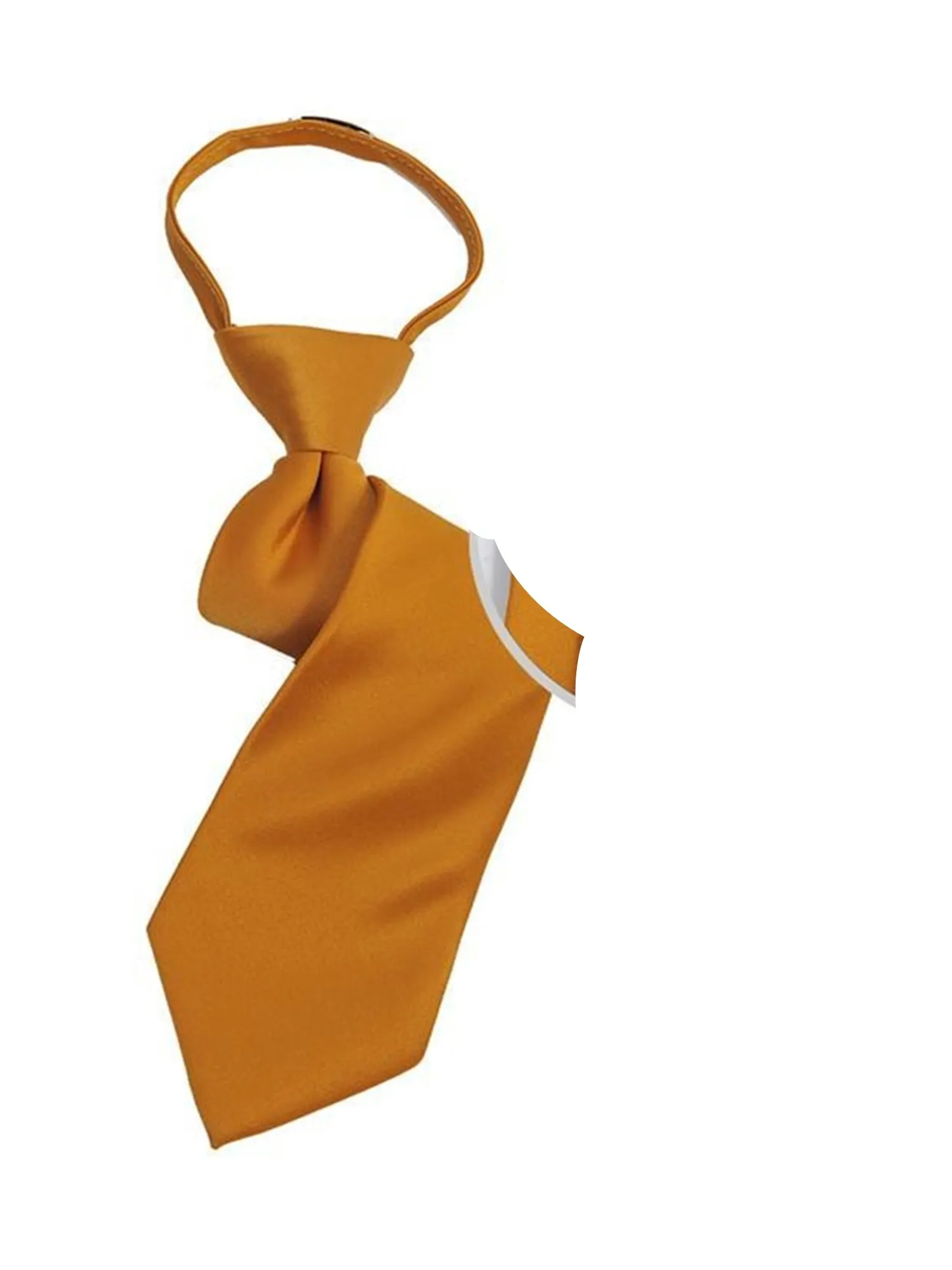 Boy's Solid Color Pre-tied Zipper Neck Tie