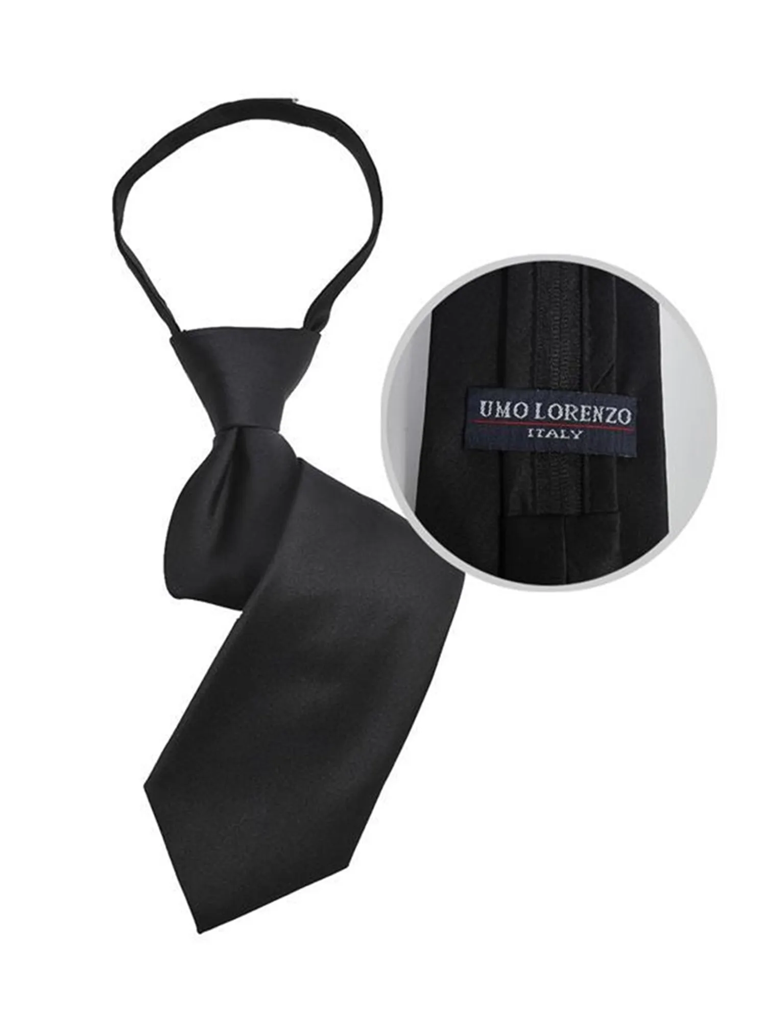 Boy's Solid Color Pre-tied Zipper Neck Tie