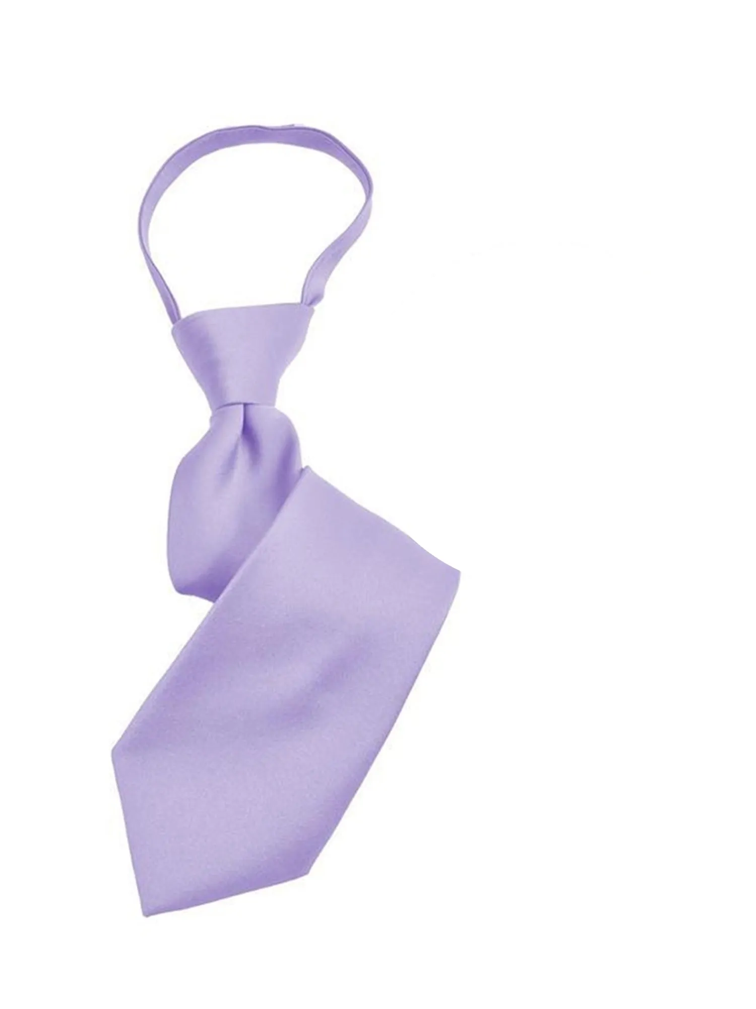 Boy's Solid Color Pre-tied Zipper Neck Tie