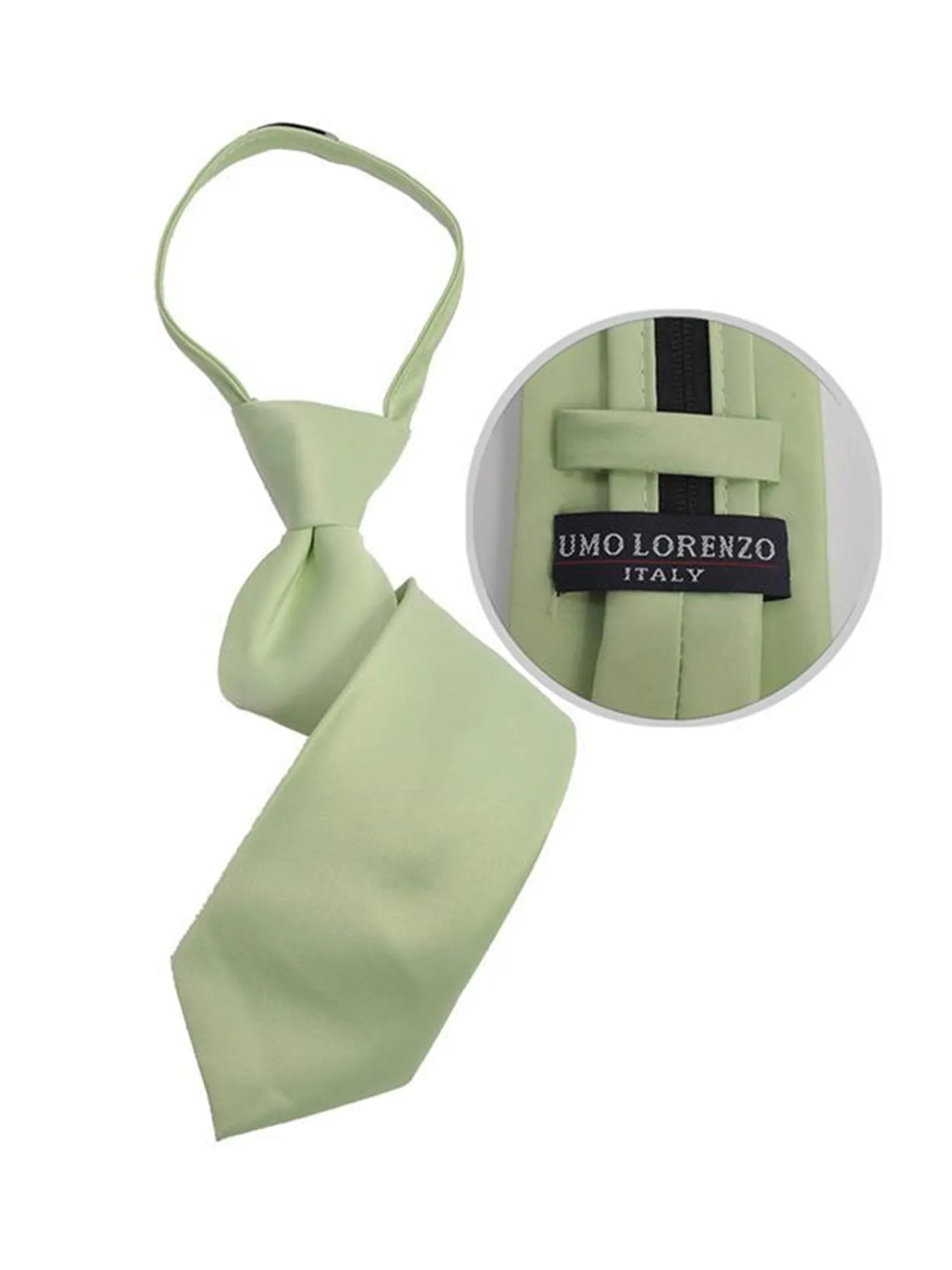 Boy's Solid Color Pre-tied Zipper Neck Tie