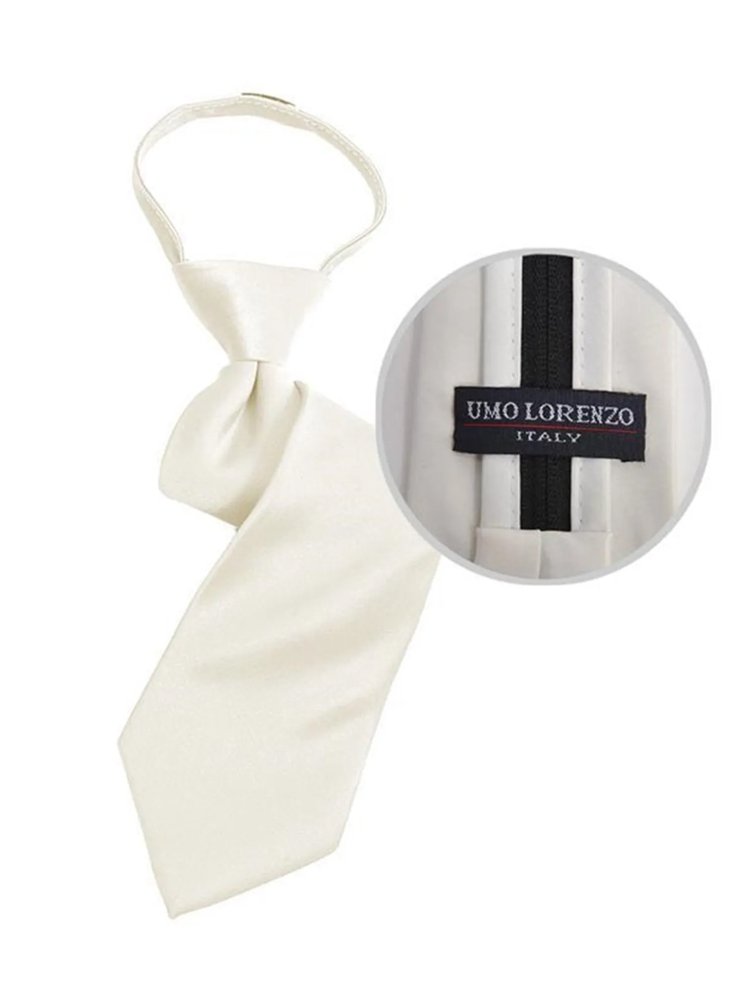 Boy's Solid Color Pre-tied Zipper Neck Tie