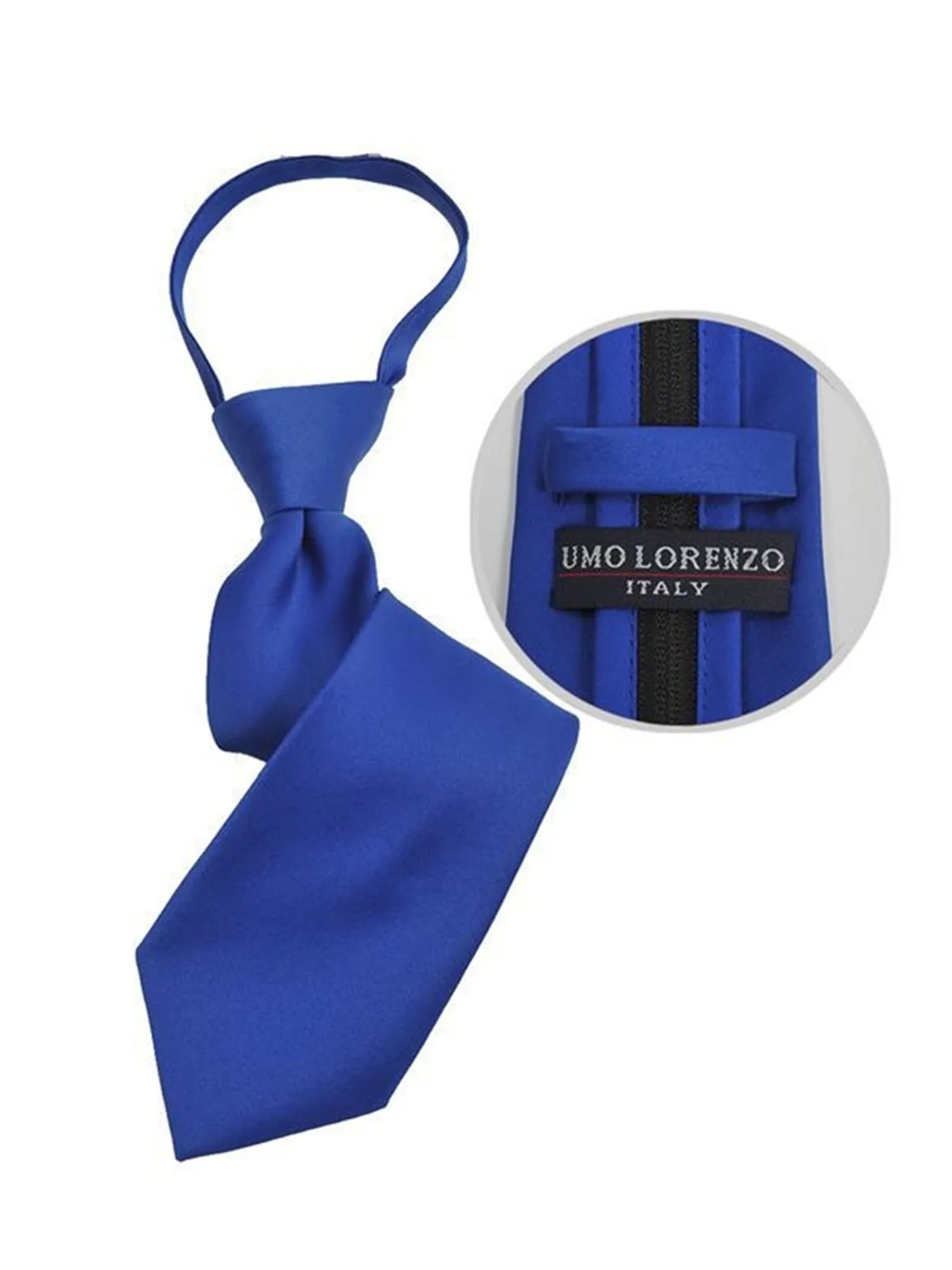 Boy's Solid Color Pre-tied Zipper Neck Tie