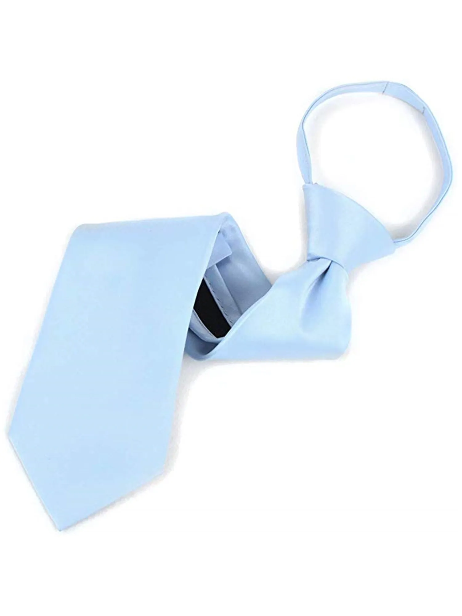 Boy's Solid Color Pre-tied Zipper Neck Tie