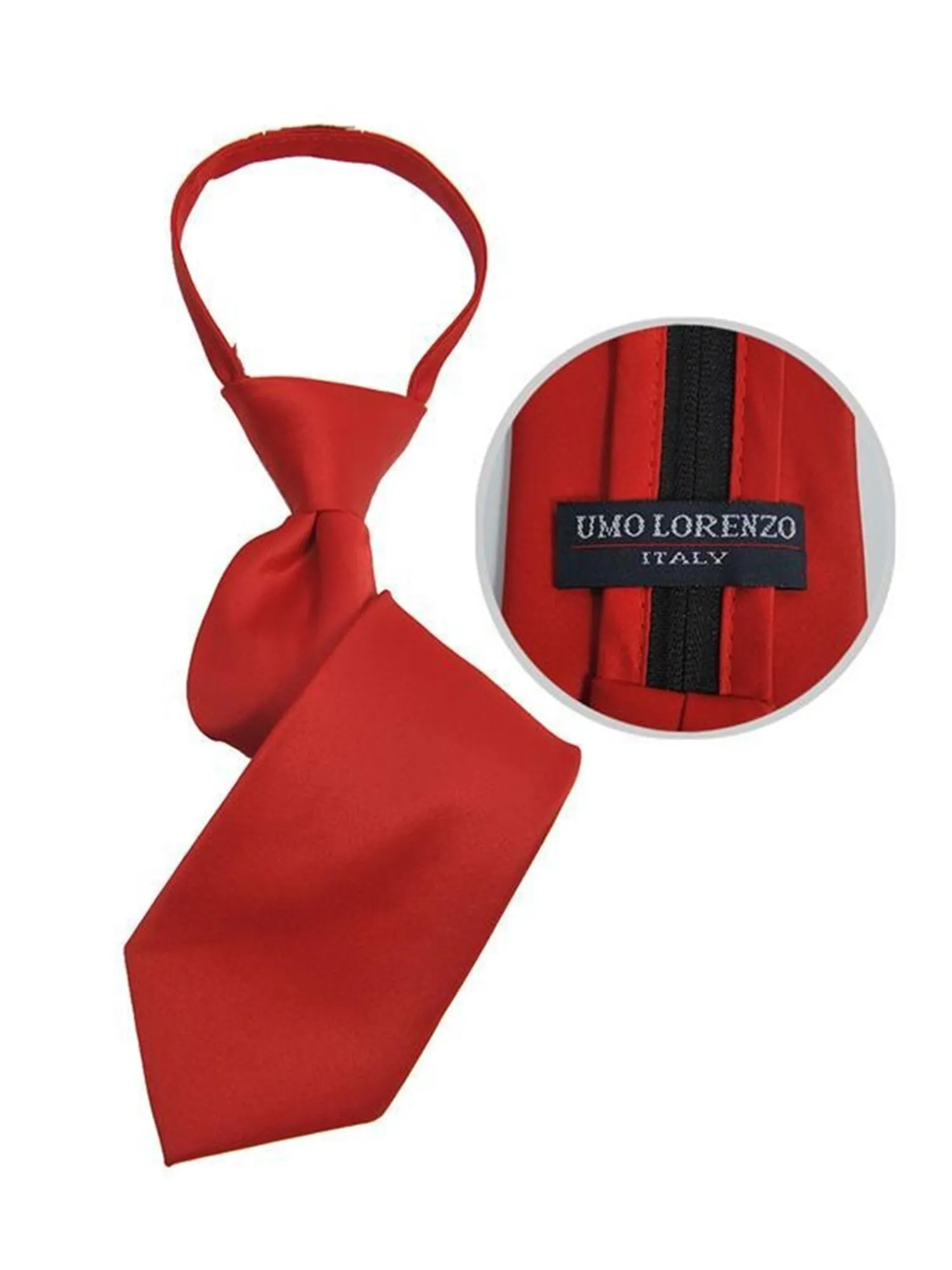 Boy's Solid Color Pre-tied Zipper Neck Tie