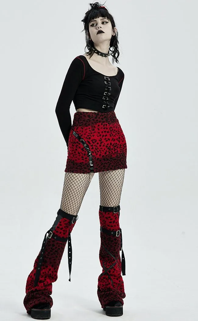 Cageless Legwarmers | Red Leopard