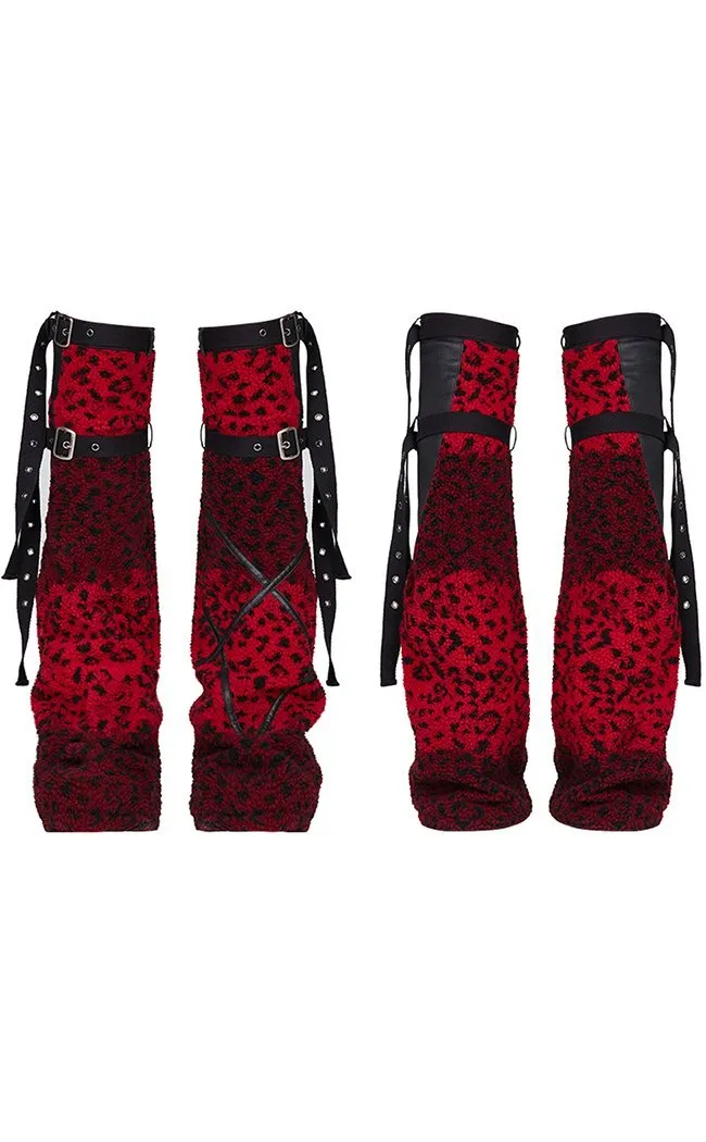 Cageless Legwarmers | Red Leopard