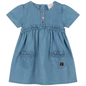 Carrément Beau Dress Spring 1 Infant Denim Blue