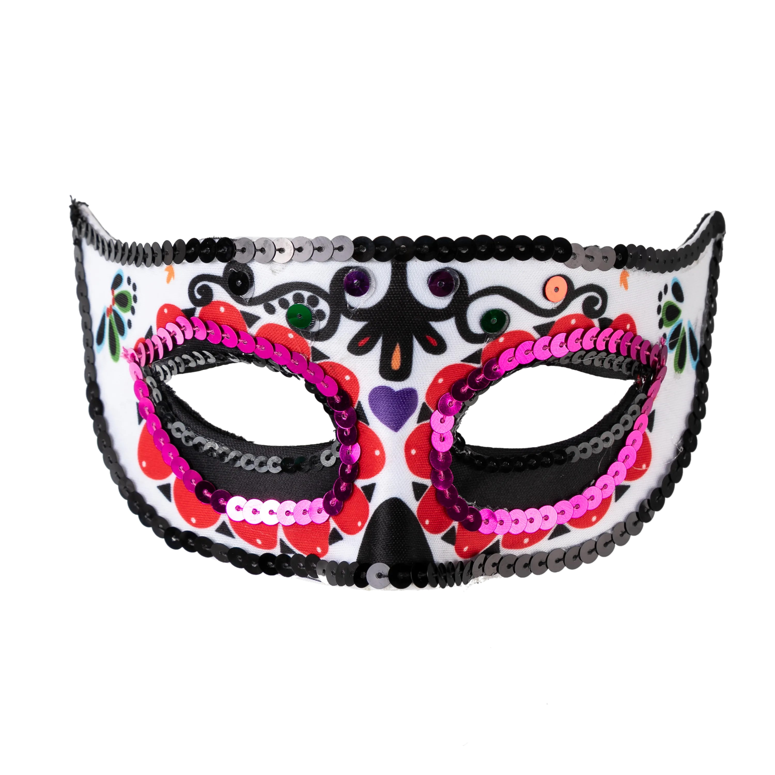 Day of the Dead Cosplay - Headband with Rose and Veil, Masquerade Eye Mask