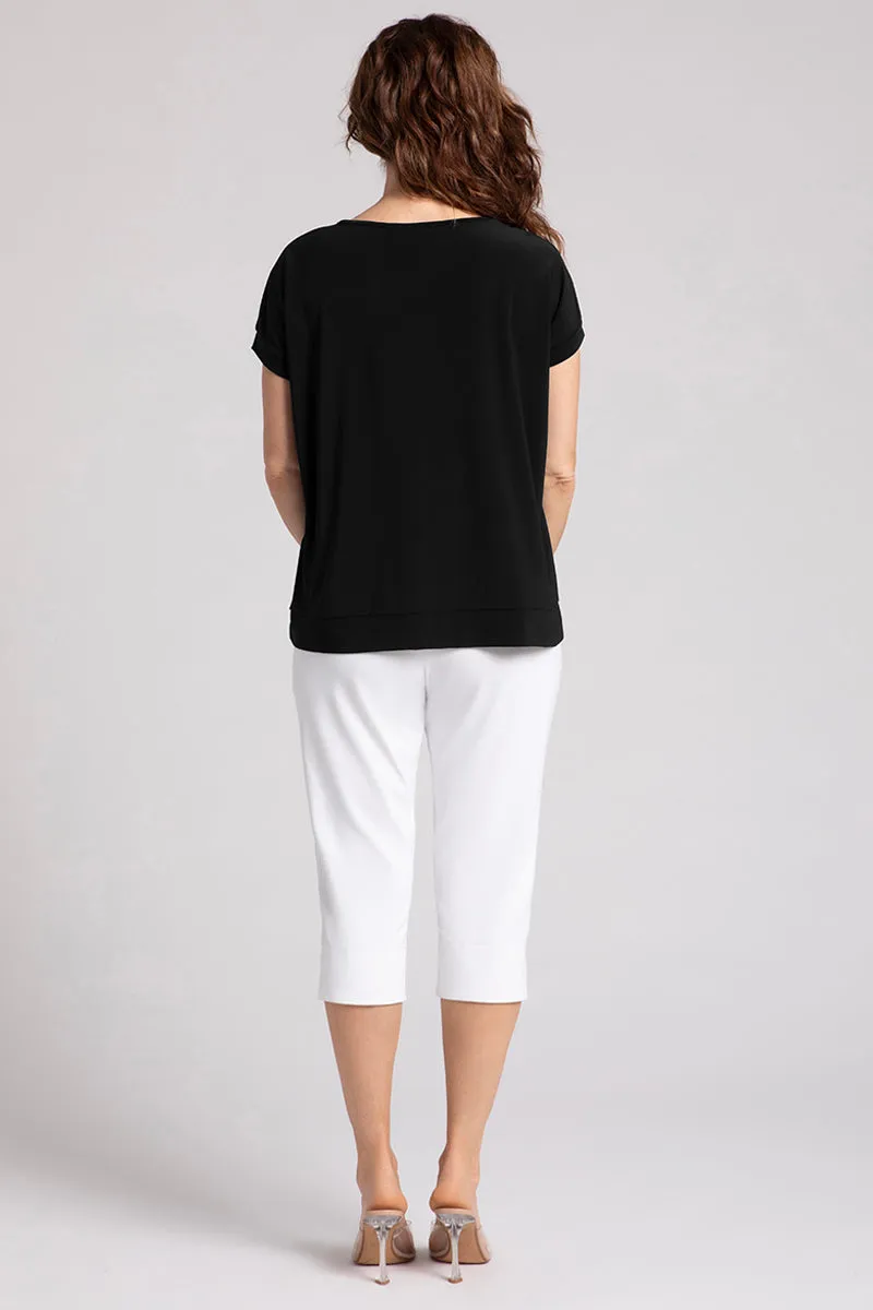 Dolman Scoop Neck Boxy Top | Black