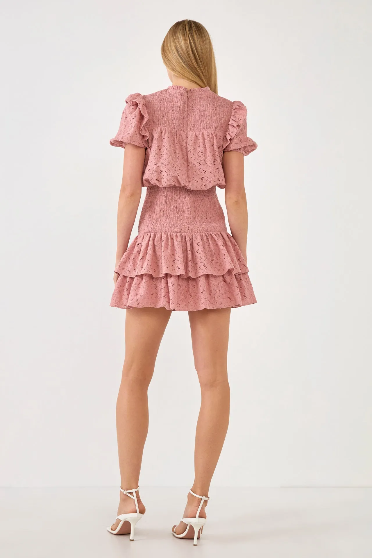 Endless Rose - Smocked Lace Mini Dress