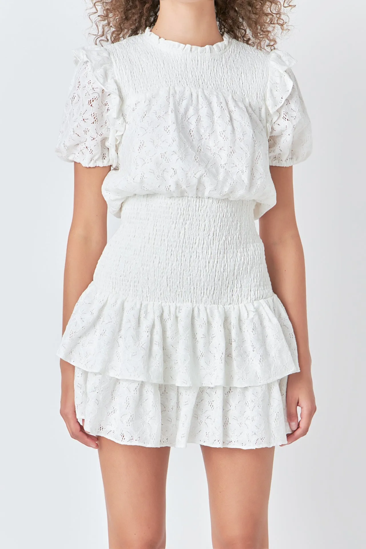 Endless Rose - Smocked Lace Mini Dress