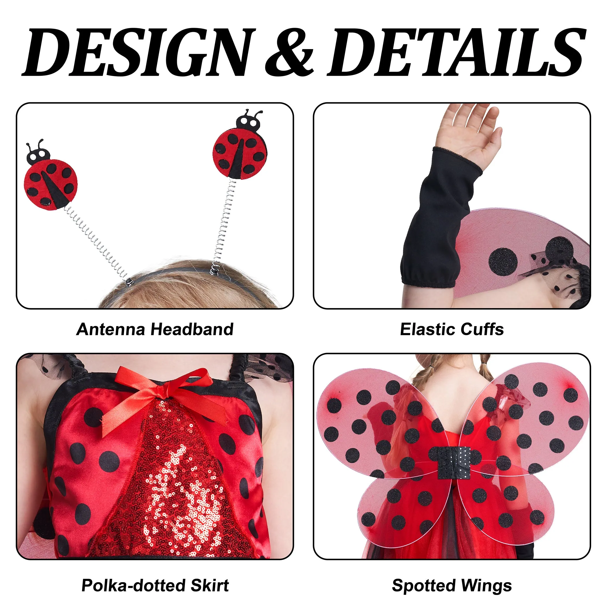 Girls Ladybug Costume Set