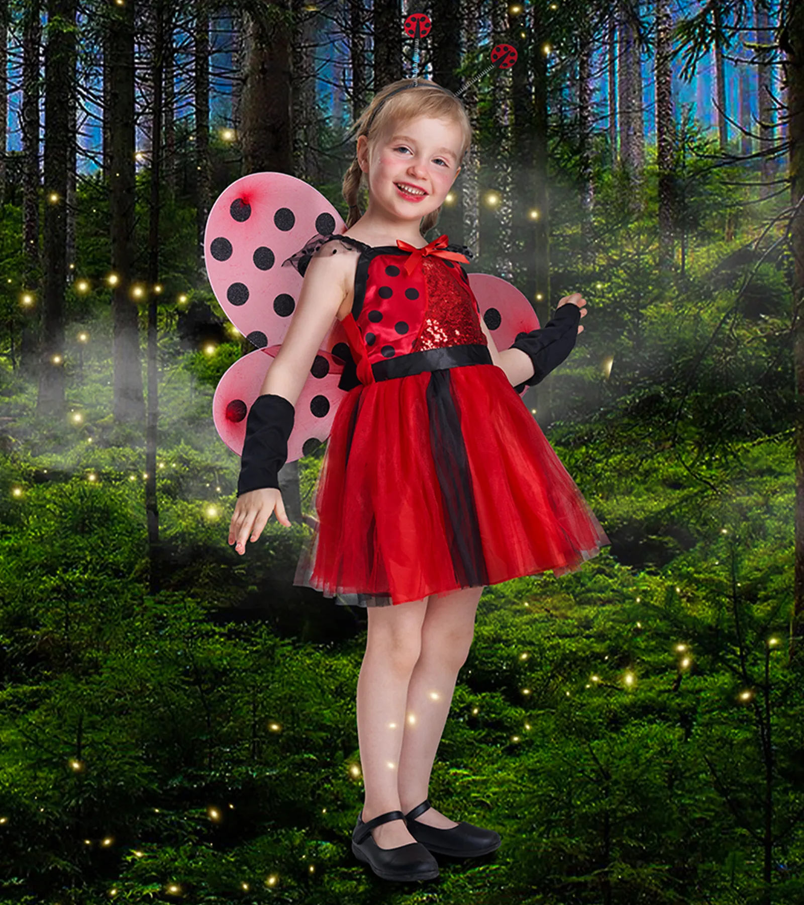 Girls Ladybug Costume Set