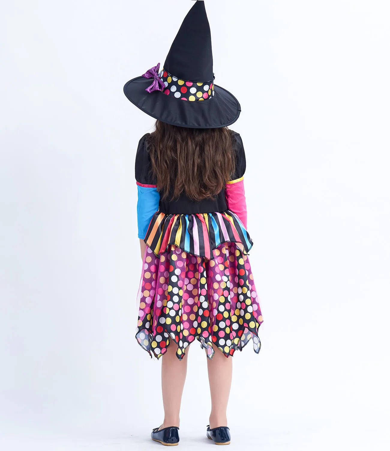 Halloween Girls Witch Costume Kids Magic Dress Up Outfit with Hat