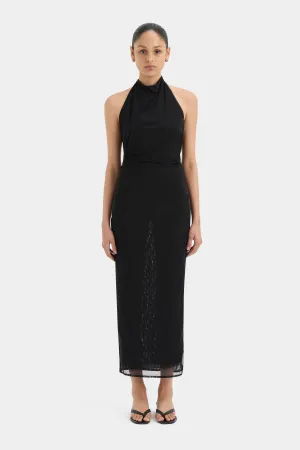 Jacques Mesh Halter Midi Dress