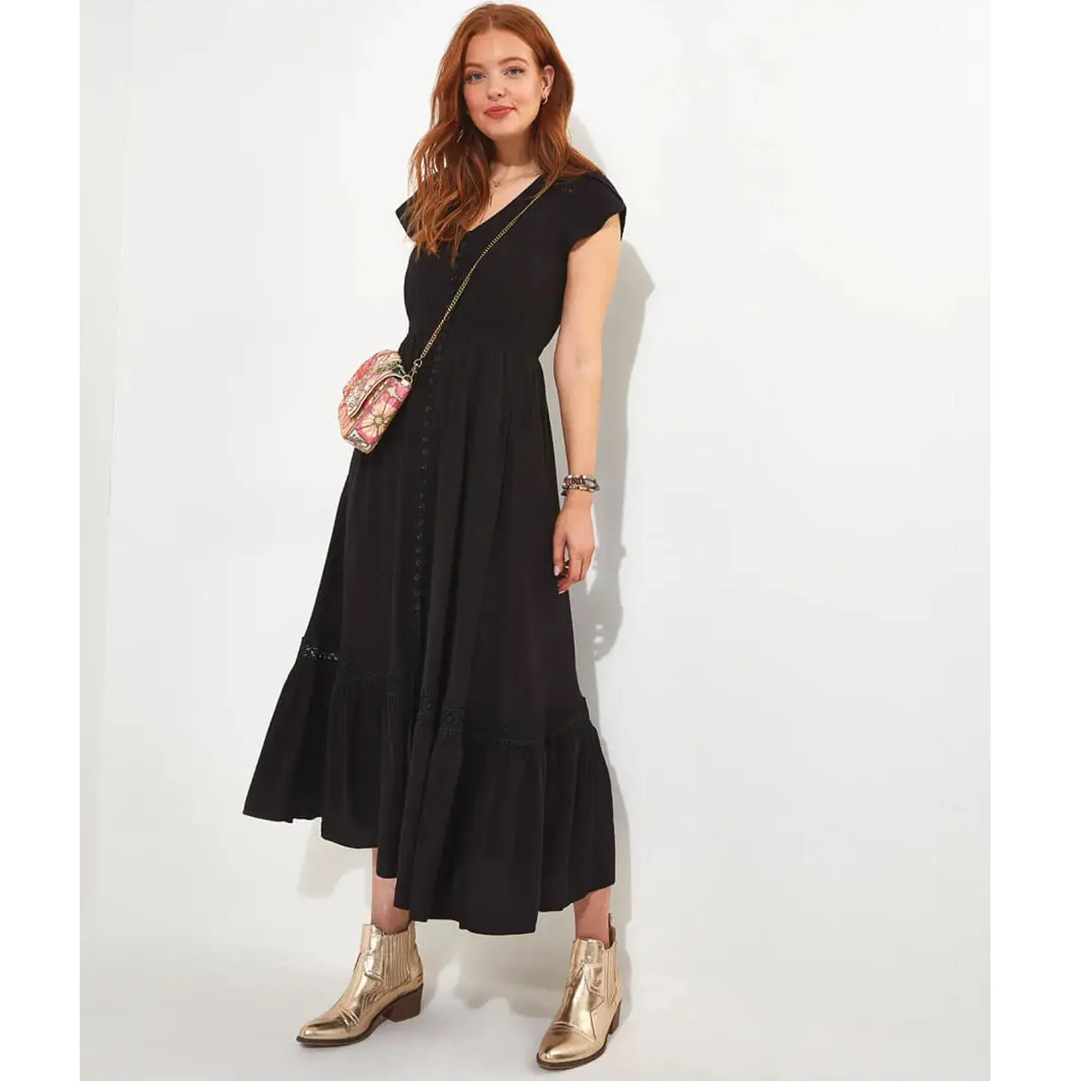 Joe Browns 14 Black The Ultimate Boho Maxi Dress