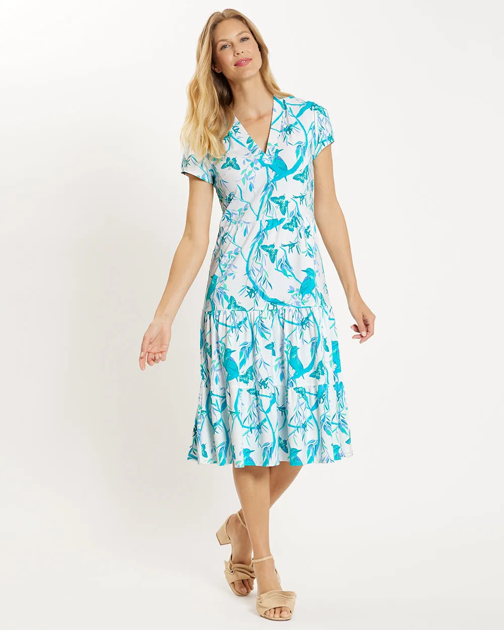 Jude Connally Libby Dress - Birds And Butterflies White