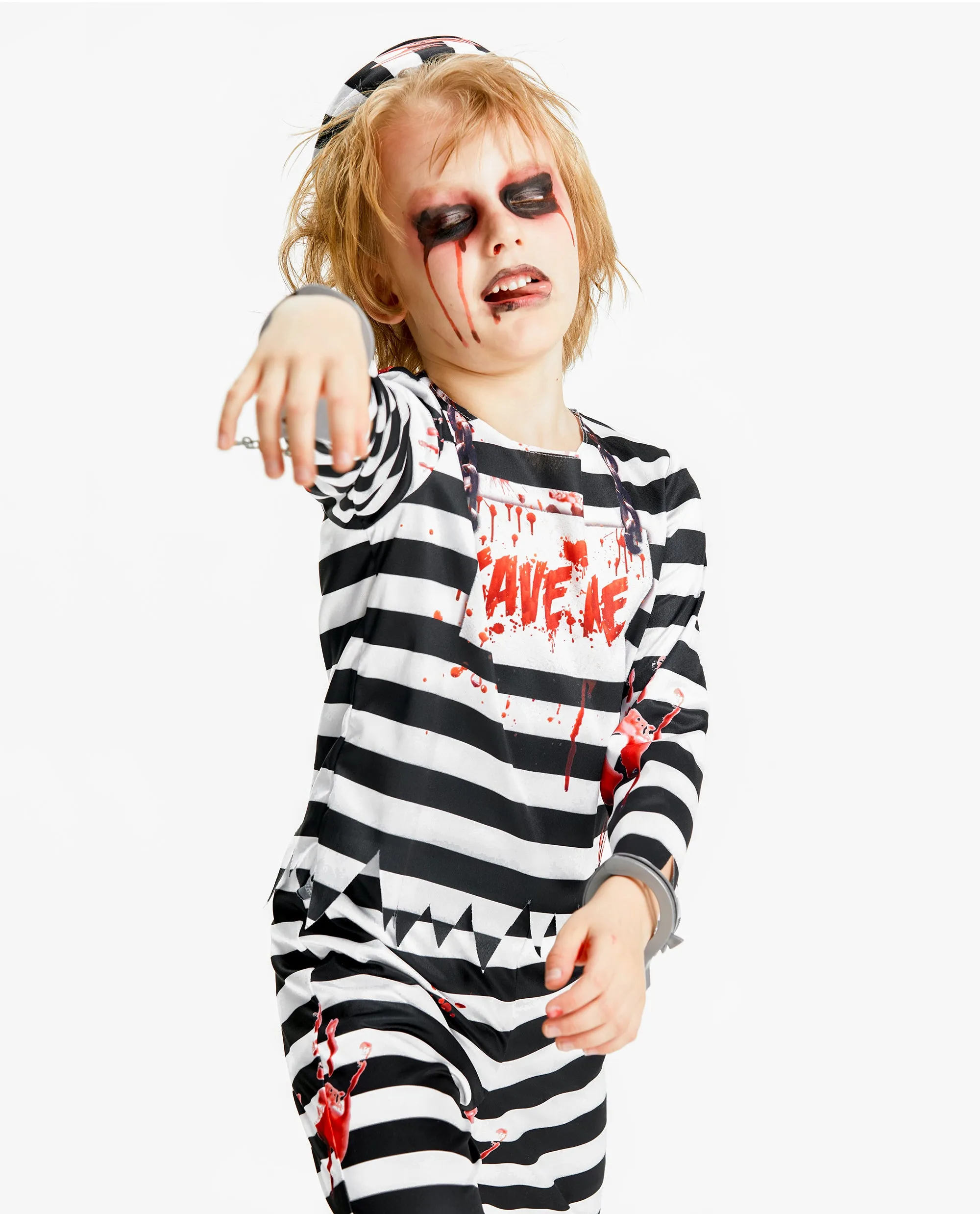 Kids Zombie Prisoner Costume Boys Bloody Outfit