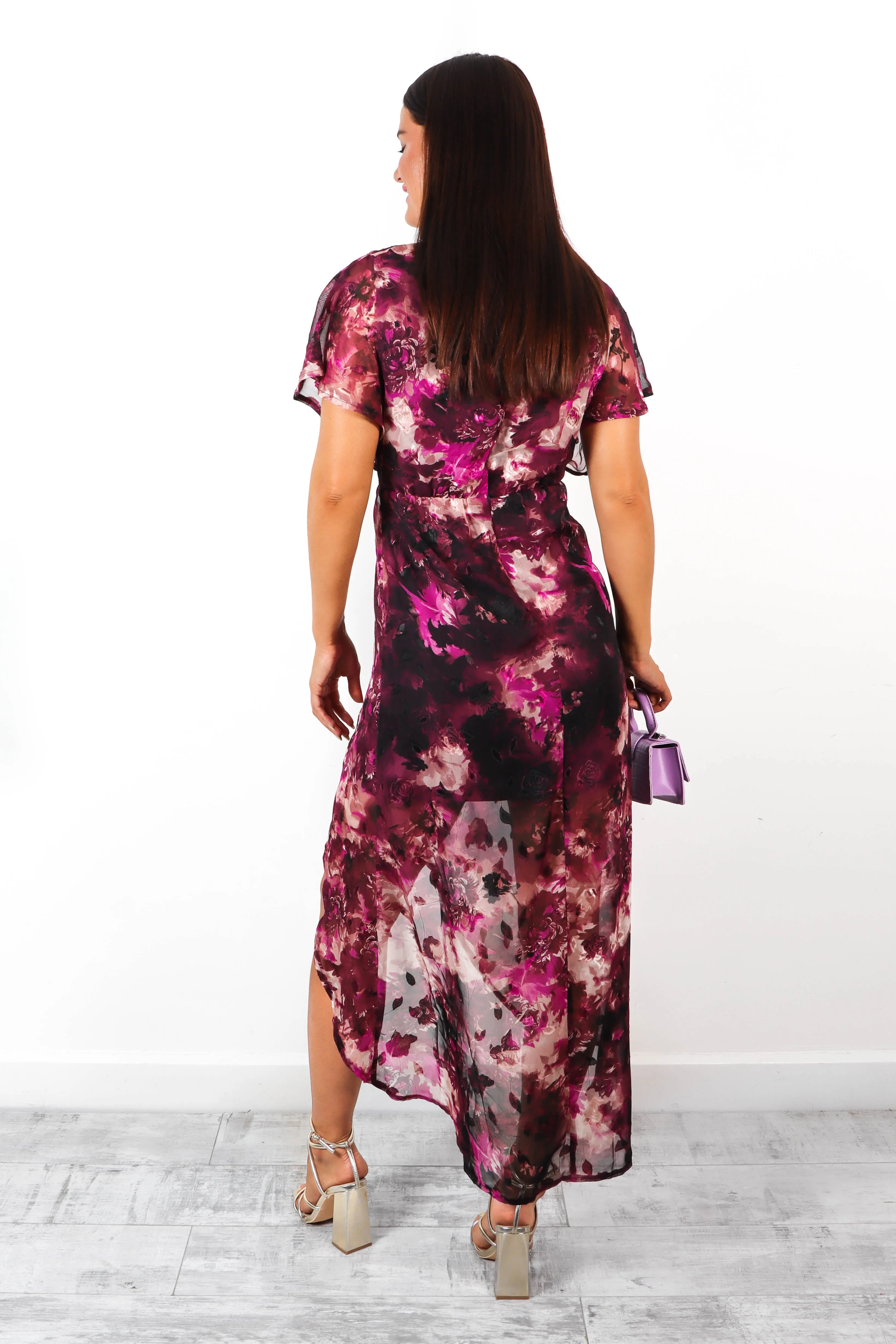 Knot In Love - Purple Burnout Midi Dress