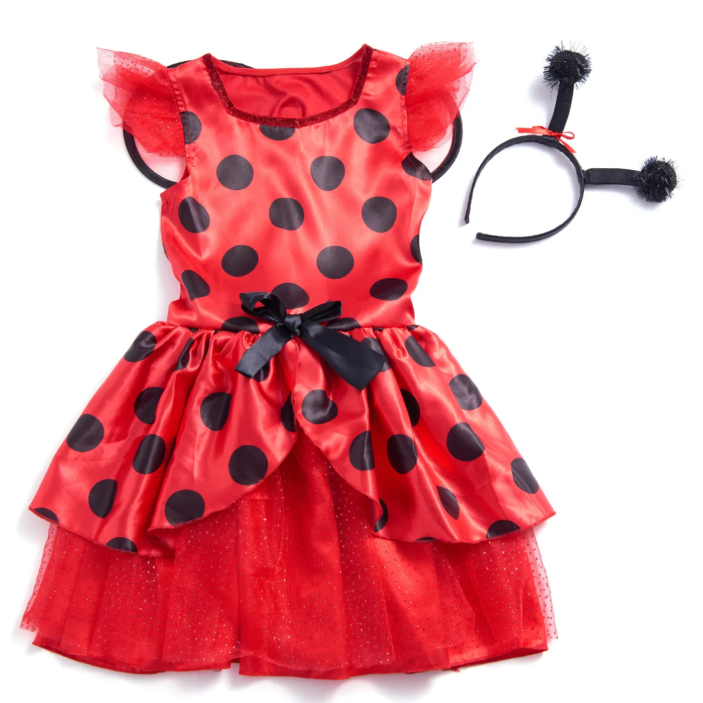 Ladybug Costume Ballerina Beetle Wings Fancy Dress up Outfit Ladybird Suit