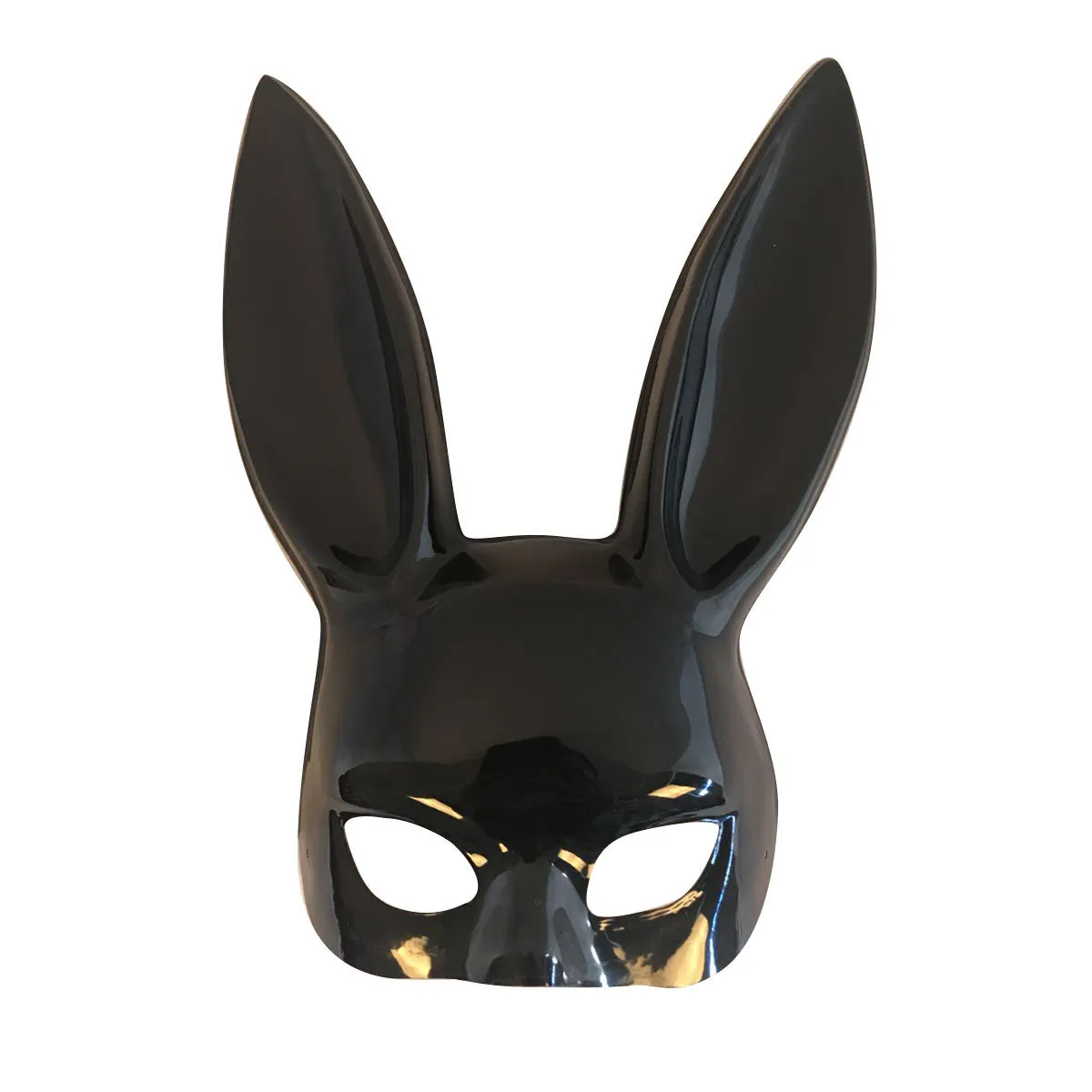 Masquerade Sexy Playboy Bunny Rabbit Ears Mask - Gloss Black