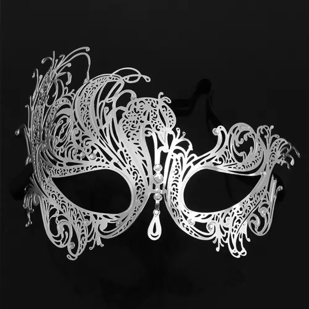 Metal Laser Cut Venetian Ladies Masquerade Ball Party Mask - Silver ((Style 16))