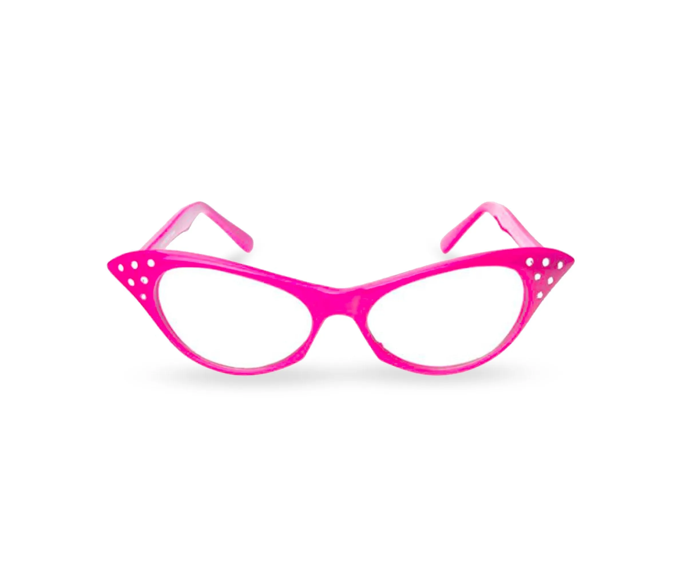 Pink/White Cat Eye Retro Costume Dress Up Hip Hop Rhinestone Glasses (2 Pack)