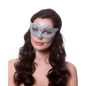 Silver Diamante Eye Mask Masquerade Ball Halloween Mask