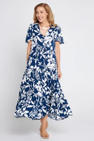 Soraya Dress - Navy Botanical