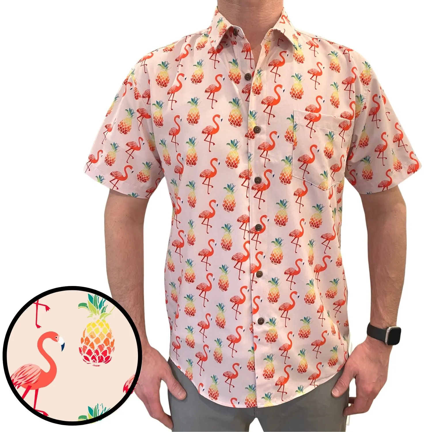 Super Stretch - Floridian Flamingo Hawaiian Shirt