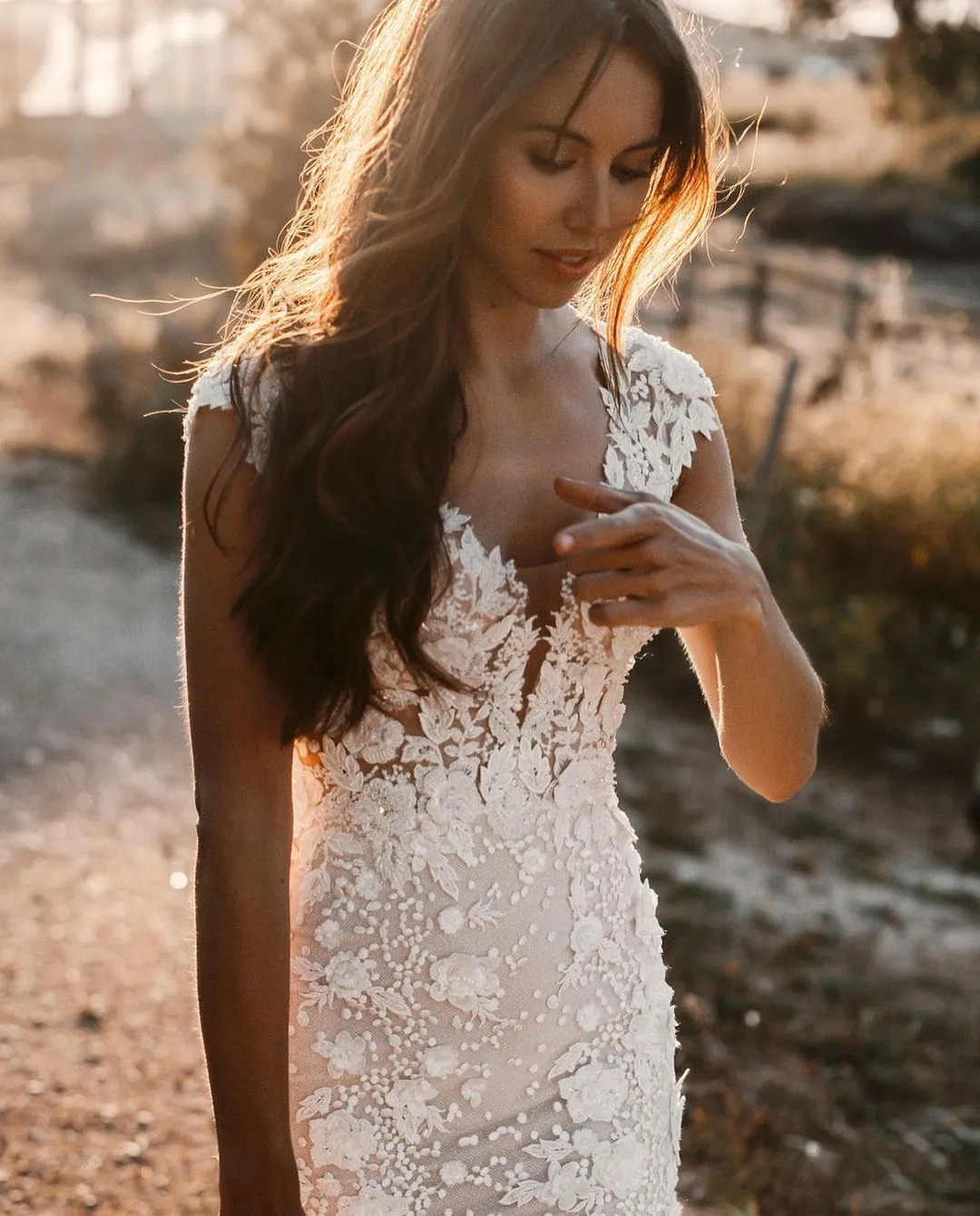 Sweetheart Backless Long Mermaid Wedding Dress with Tulle Lace