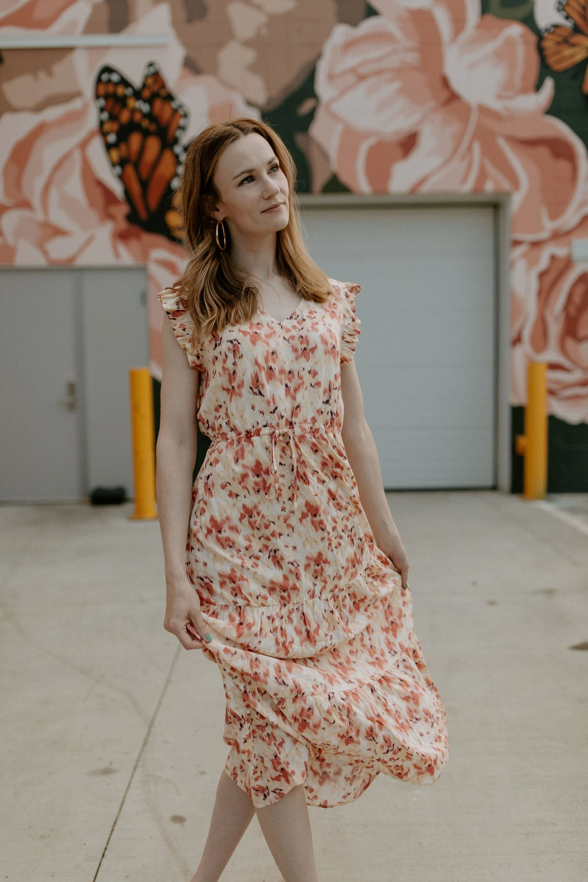 The Joella Frill Dress - Floral Mix - PLUS