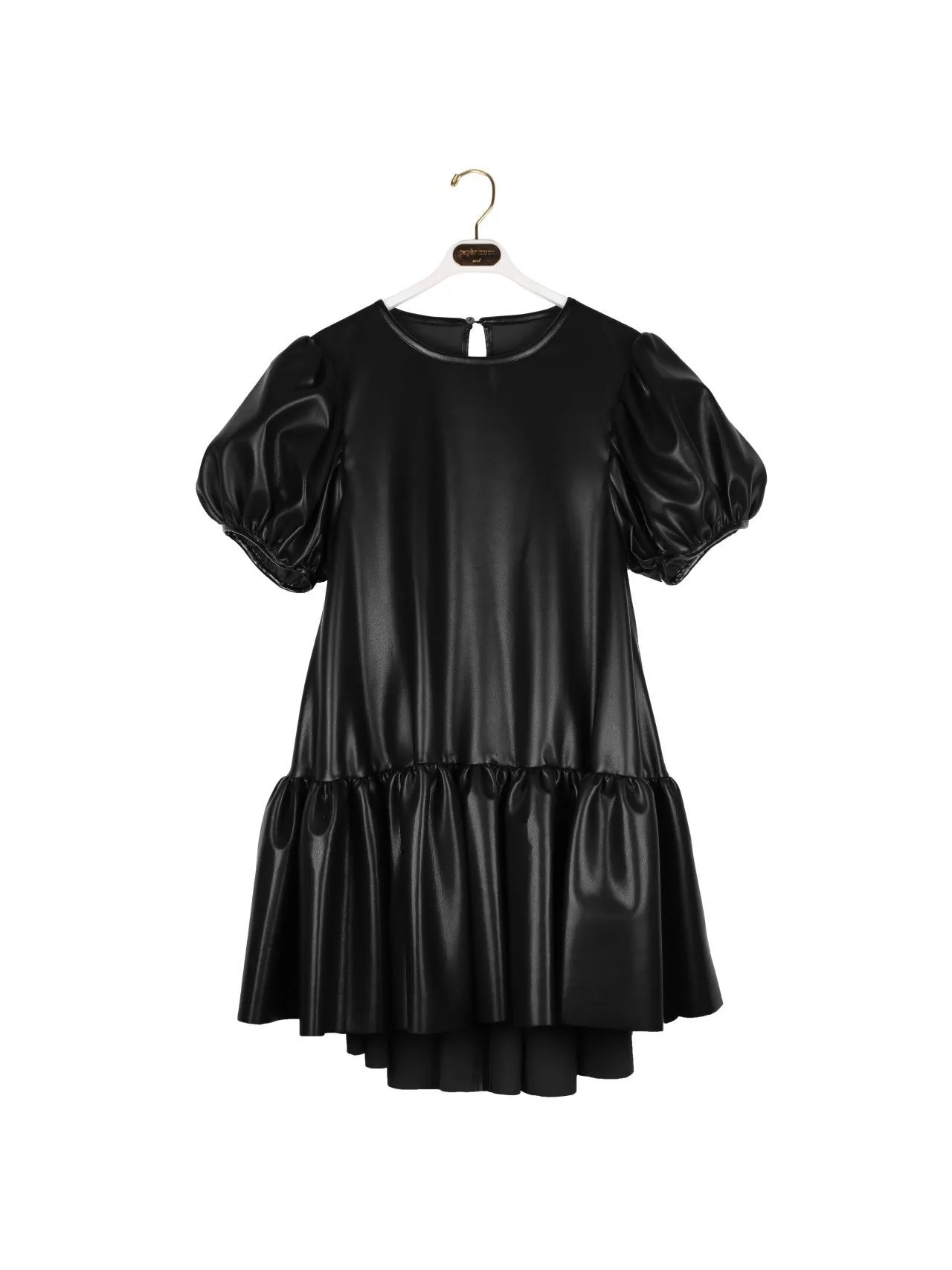 VEGAN LEATHER BALLOON DRESS