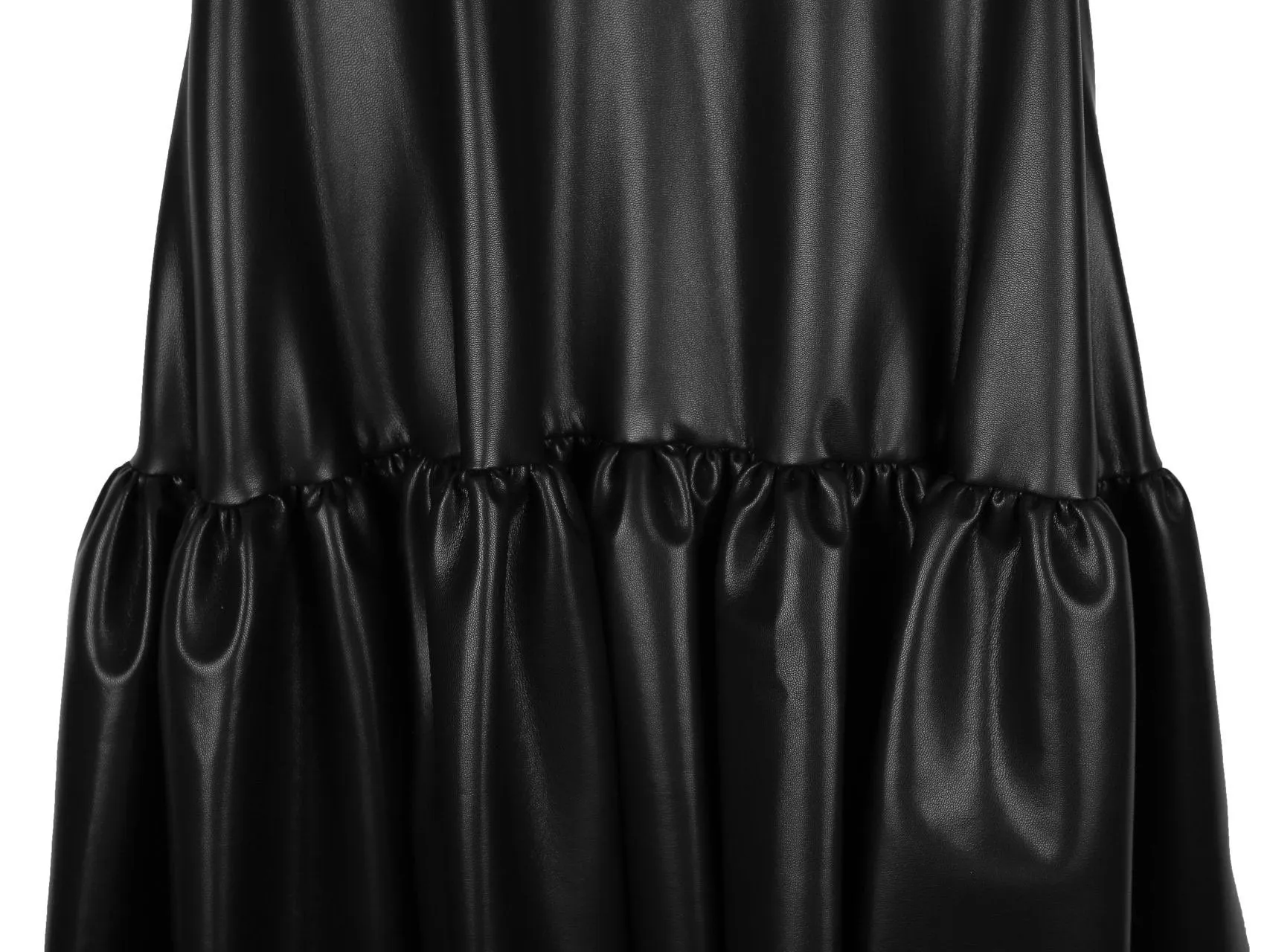 VEGAN LEATHER BALLOON DRESS