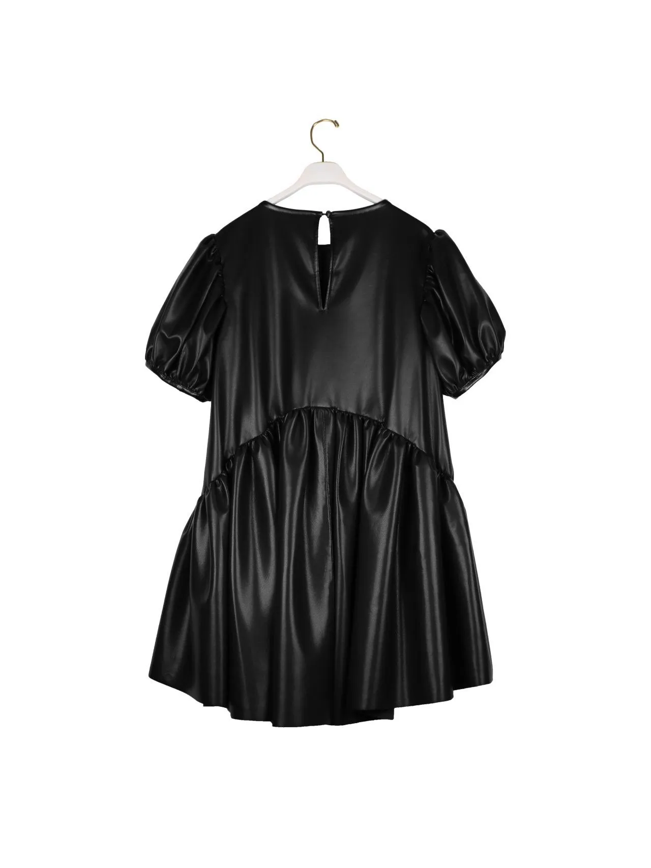 VEGAN LEATHER BALLOON DRESS