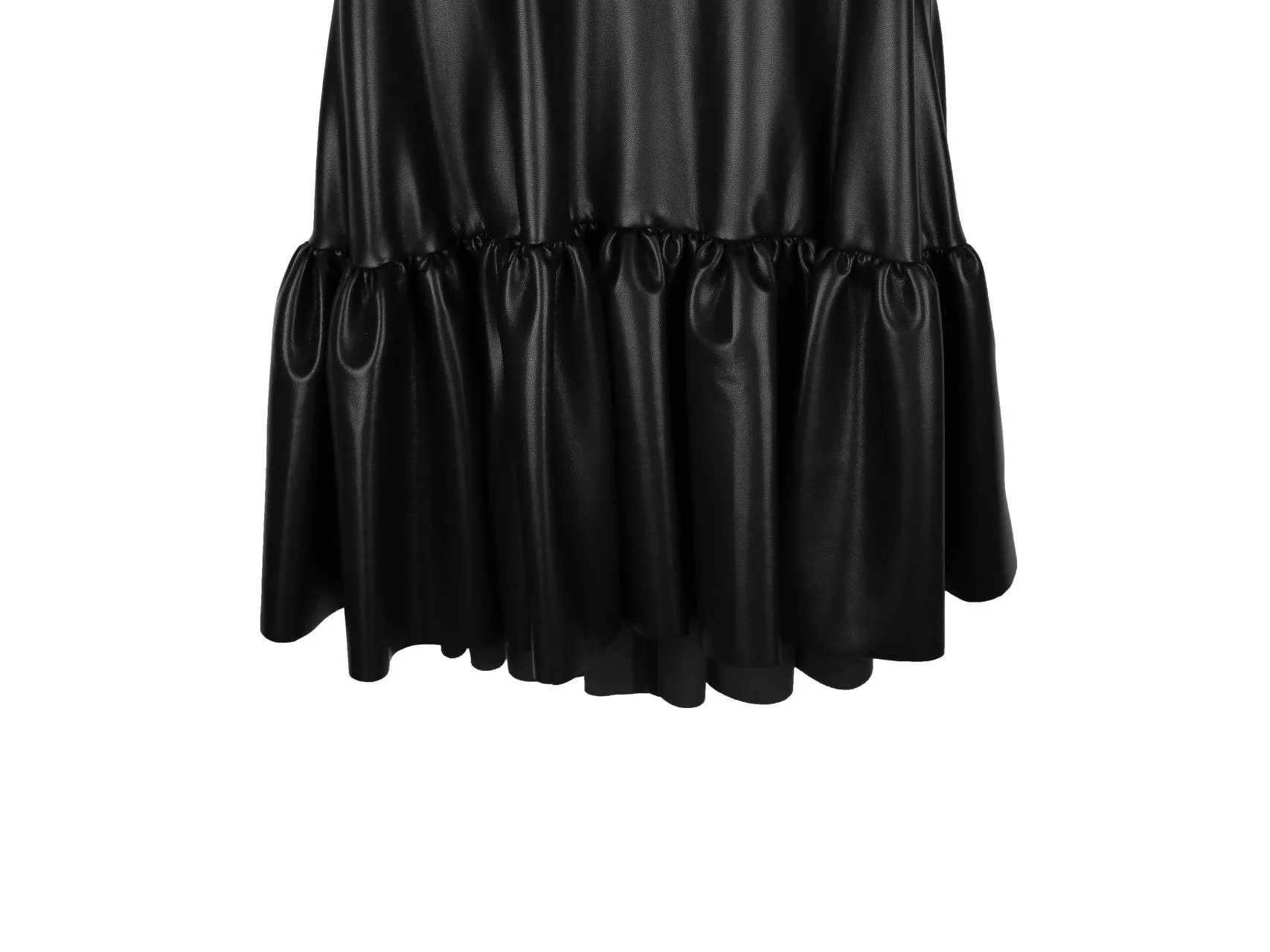 VEGAN LEATHER BALLOON DRESS