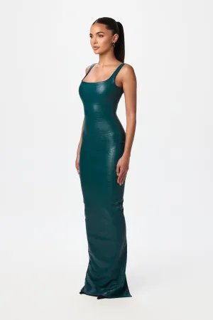 Vegan Leather Croc Tank Maxi Dress