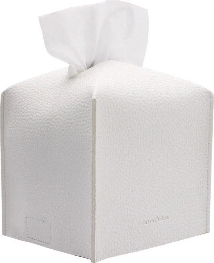 Vegan Leather Tissue Box Cover, Square, 9 Colors