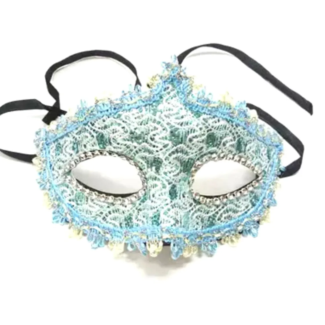 Women Lace Masque Sexy Elegant Masquerade Party Eye Mask  - Blue ((Style 3))