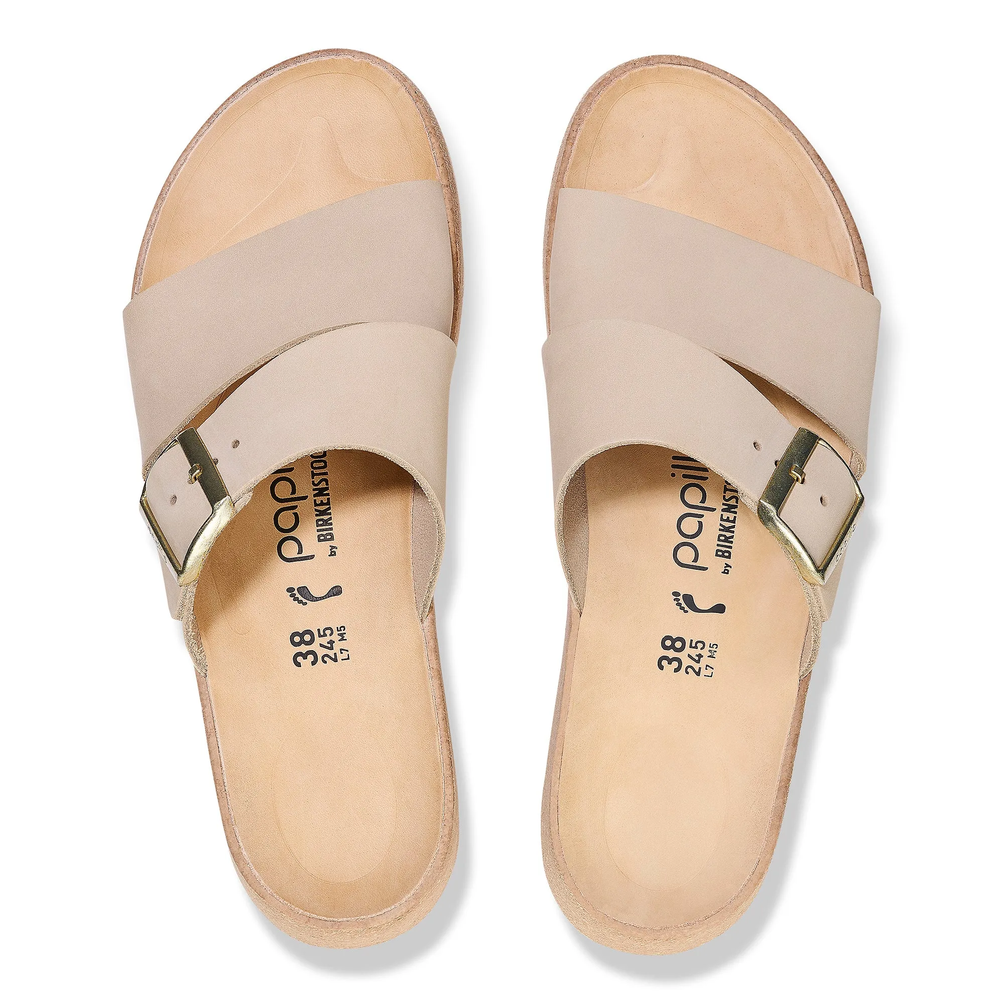 Women's Birkenstock Papillio Almina Nubuck Leather Color: Sandcastle