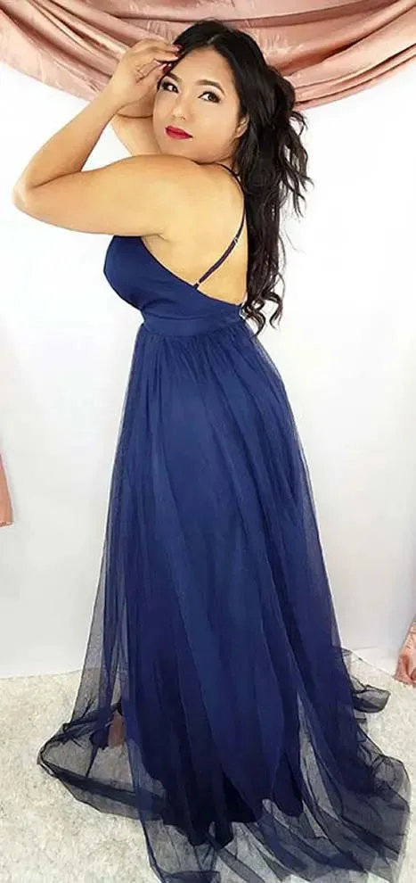 Women's Maxi Dress Open Back Double-Slit