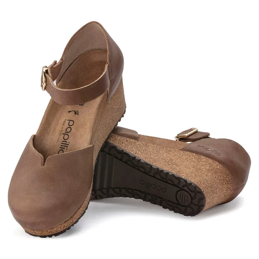 WOMEN'S PAPILLIO BY BIRKENSTOCK MARY WEDGE SANDAL | COGNAC OILED